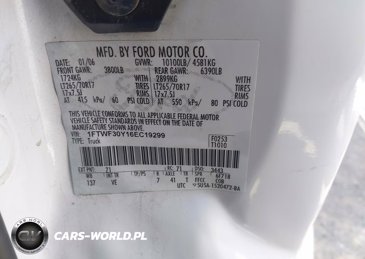 2006 Ford F-350 Xl-Xlt VIN:1FTWF30Y16EC19299 - 9
