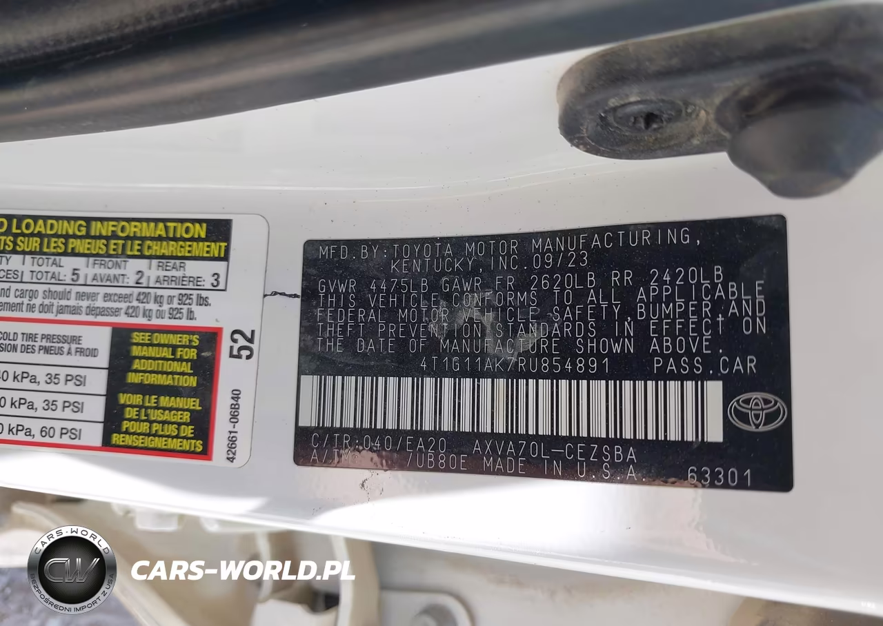 2024 Toyota Camry Se VIN:4T1G11AK7RU854891 - 9