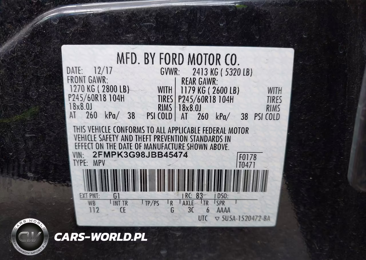 2018 Ford Edge Se VIN:2FMPK3G98JBB45474 - 9