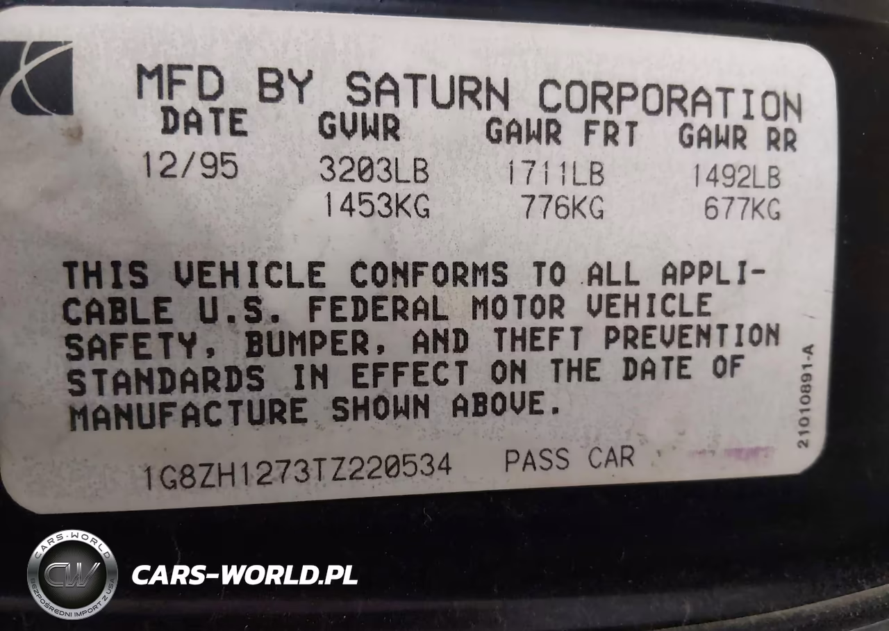 1996 Saturn Sc2 VIN:1G8ZH1273TZ220534 - 9