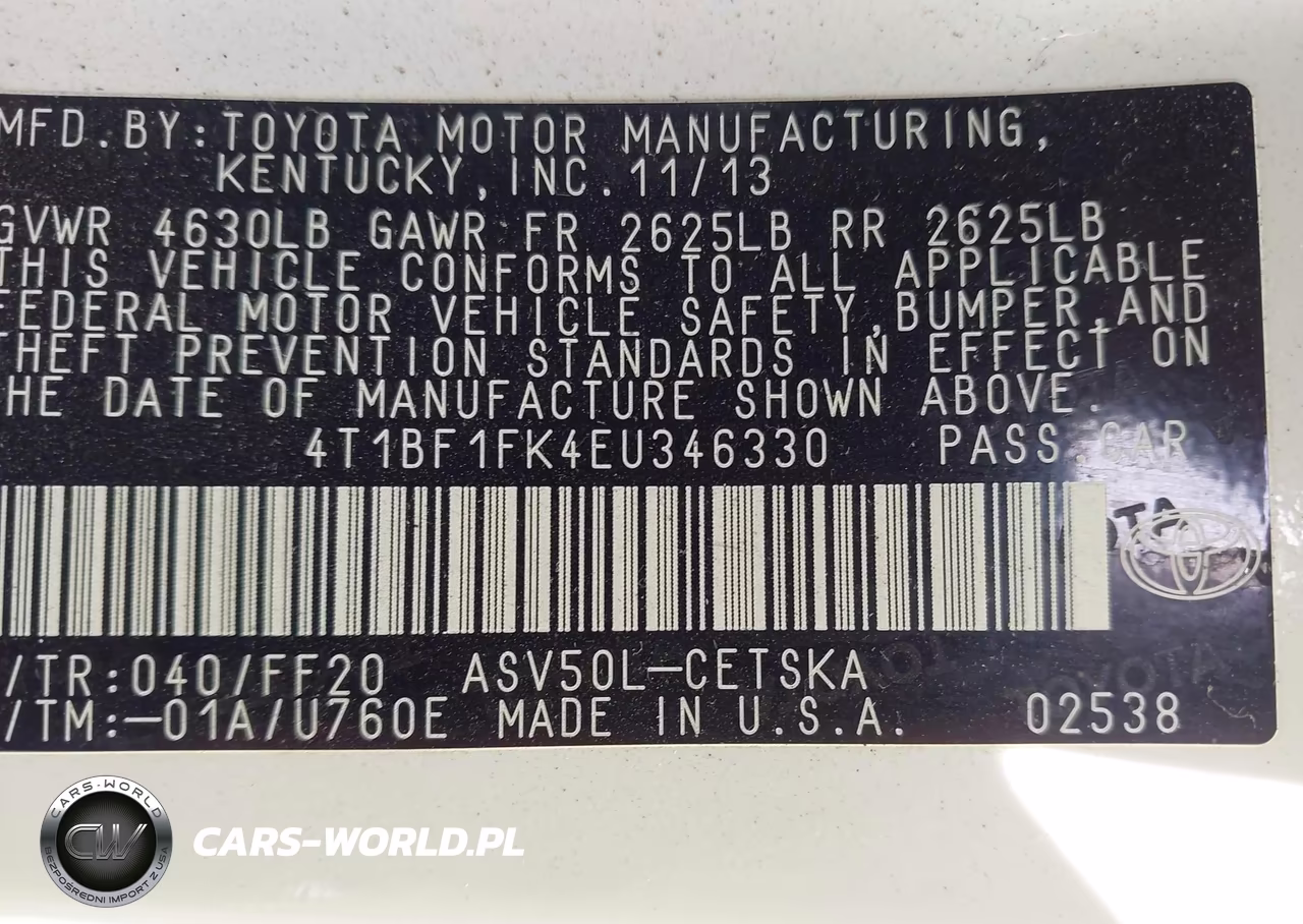 2014 Toyota Camry Se VIN:4T1BF1FK4EU346330 - 9