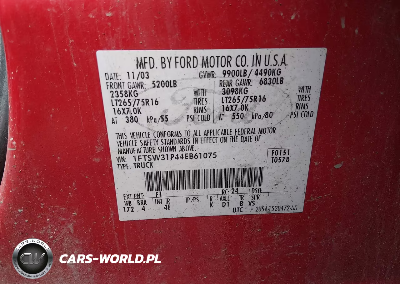 2004 Ford F-350 Lariat-Xl-Xlt VIN:1FTSW31P44EB61075 - 9