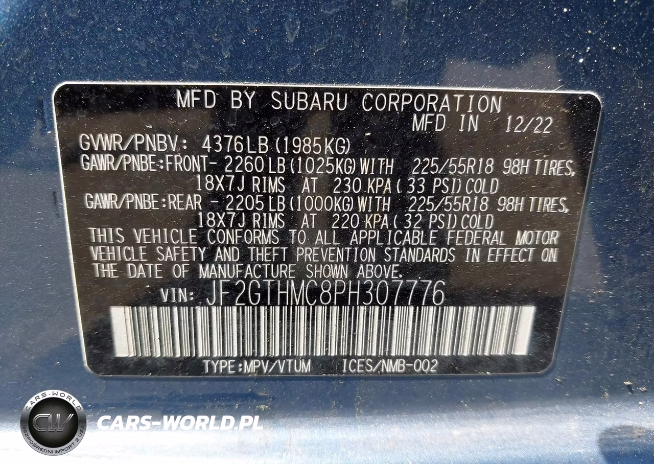 2023 Subaru Crosstrek Limited VIN:JF2GTHMC8PH307776 - 9
