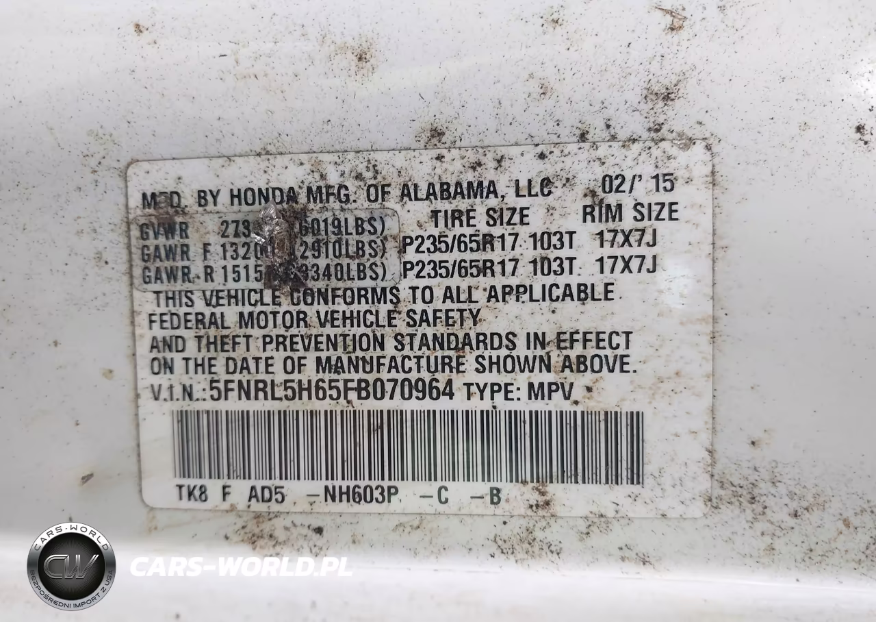 2015 Honda Odyssey Exl VIN:5FNRL5H65FB070964 - 9