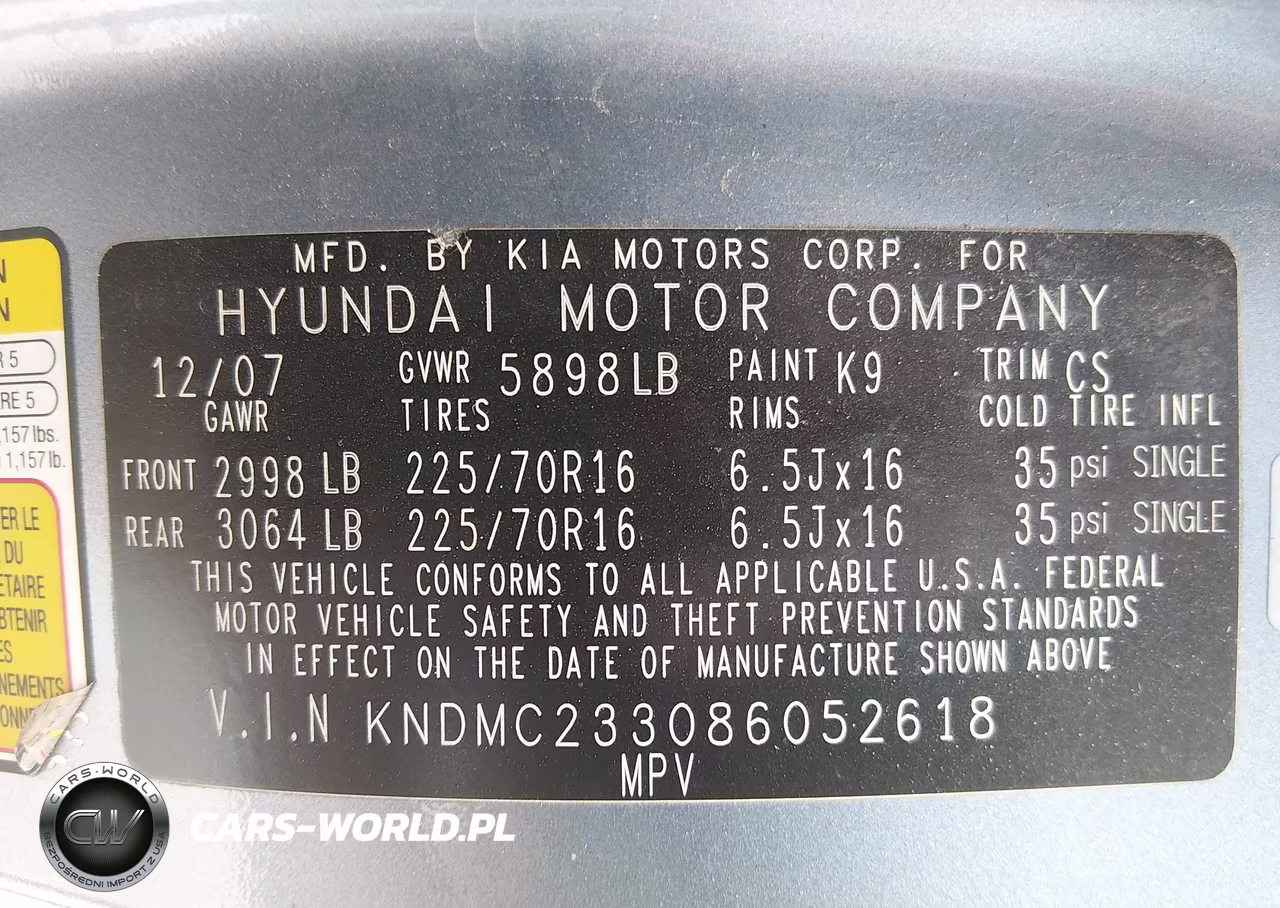 2008 Hyundai Entourage Gls-Limited VIN:KNDMC233086052618 - 9