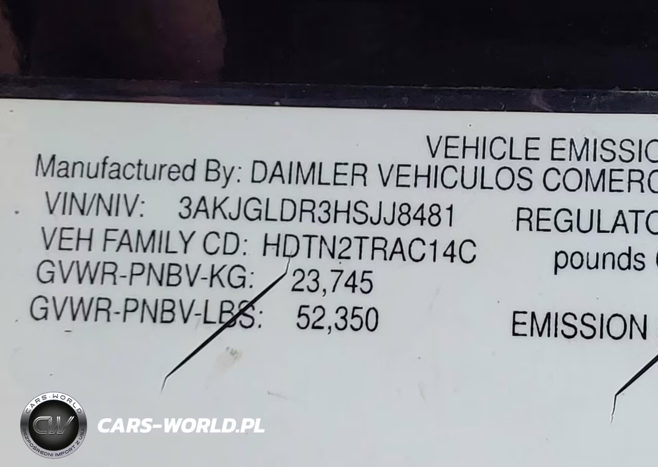 2017 Freightliner Cascadia 125 VIN:3AKJGLDR3HSJJ8481 - 8