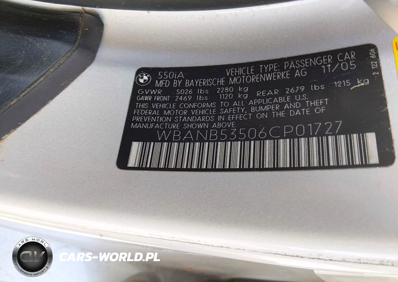 2006 BMW 550I VIN:WBANB53506CP01727 - 9