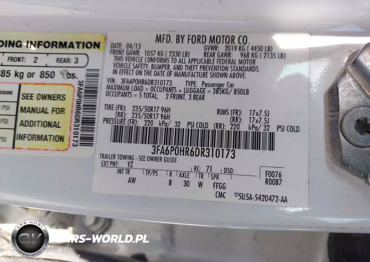 2013 Ford Fusion Se VIN:3FA6P0HR6DR310173 - 9