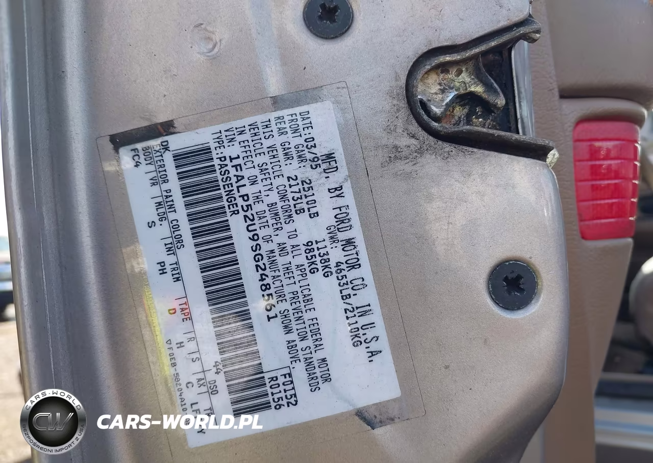1995 Ford Taurus Gl-Se VIN:1FALP52U9SG248561 - 9