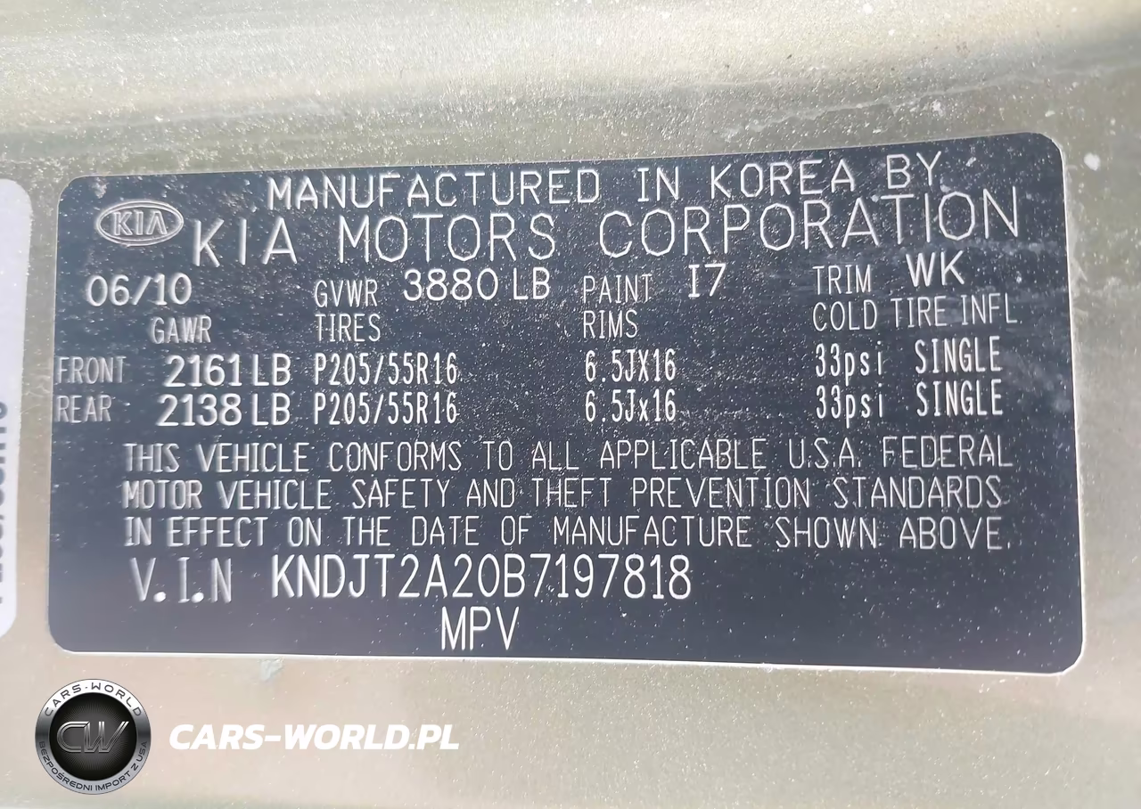 2011 Kia Soul + VIN:KNDJT2A20B7197818 - 9