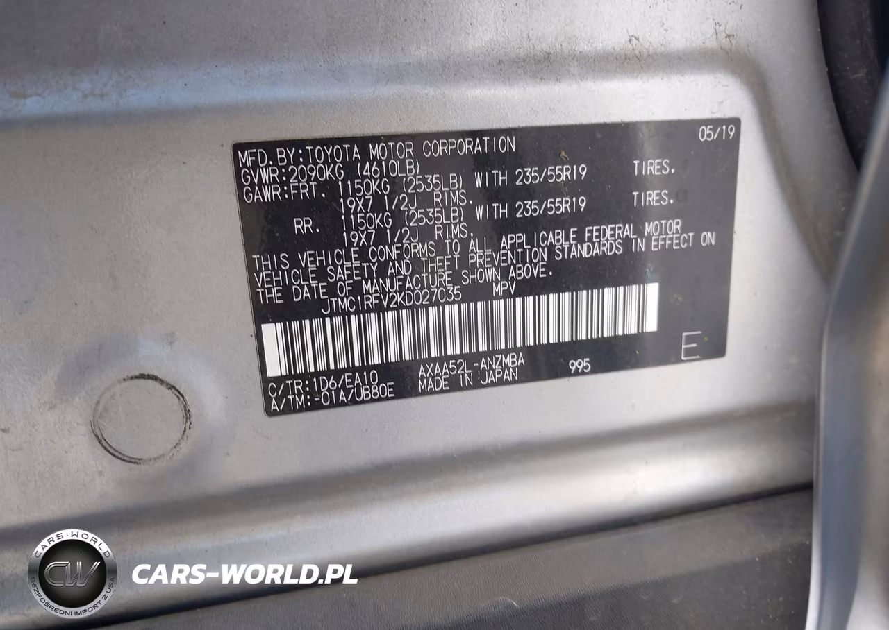 2019 Toyota Rav4 Xle Premium VIN:JTMC1RFV2KD027035 - 9