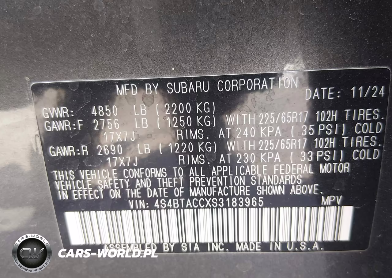 2025 Subaru Outback Premium VIN:4S4BTACCXS3183965 - 9