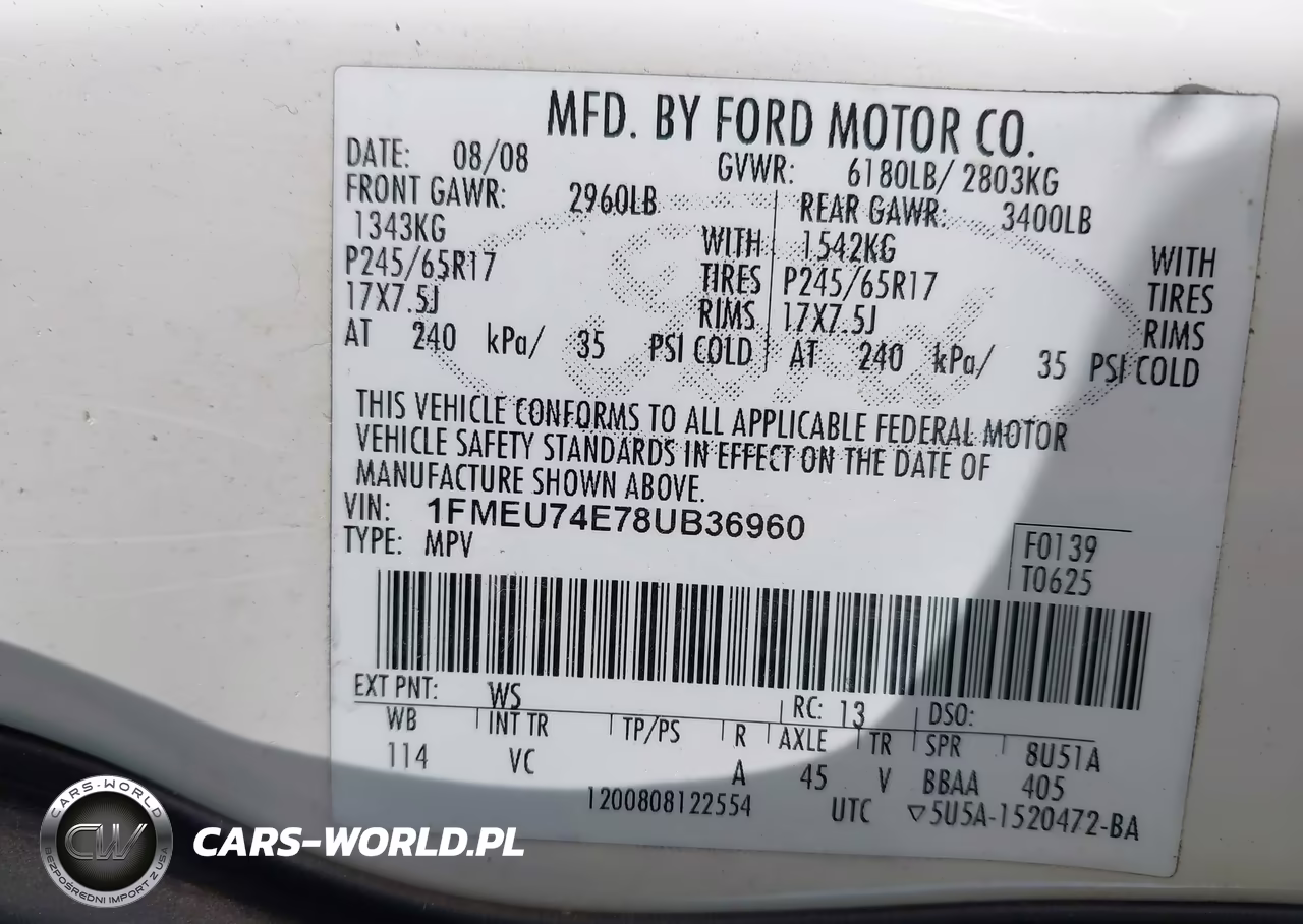 2008 Ford Explorer Eddie Bauer VIN:1FMEU74E78UB36960 - 9