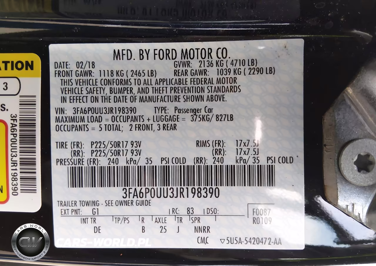 2018 Ford Fusion Hybrid S VIN:3FA6P0UU3JR198390 - 9