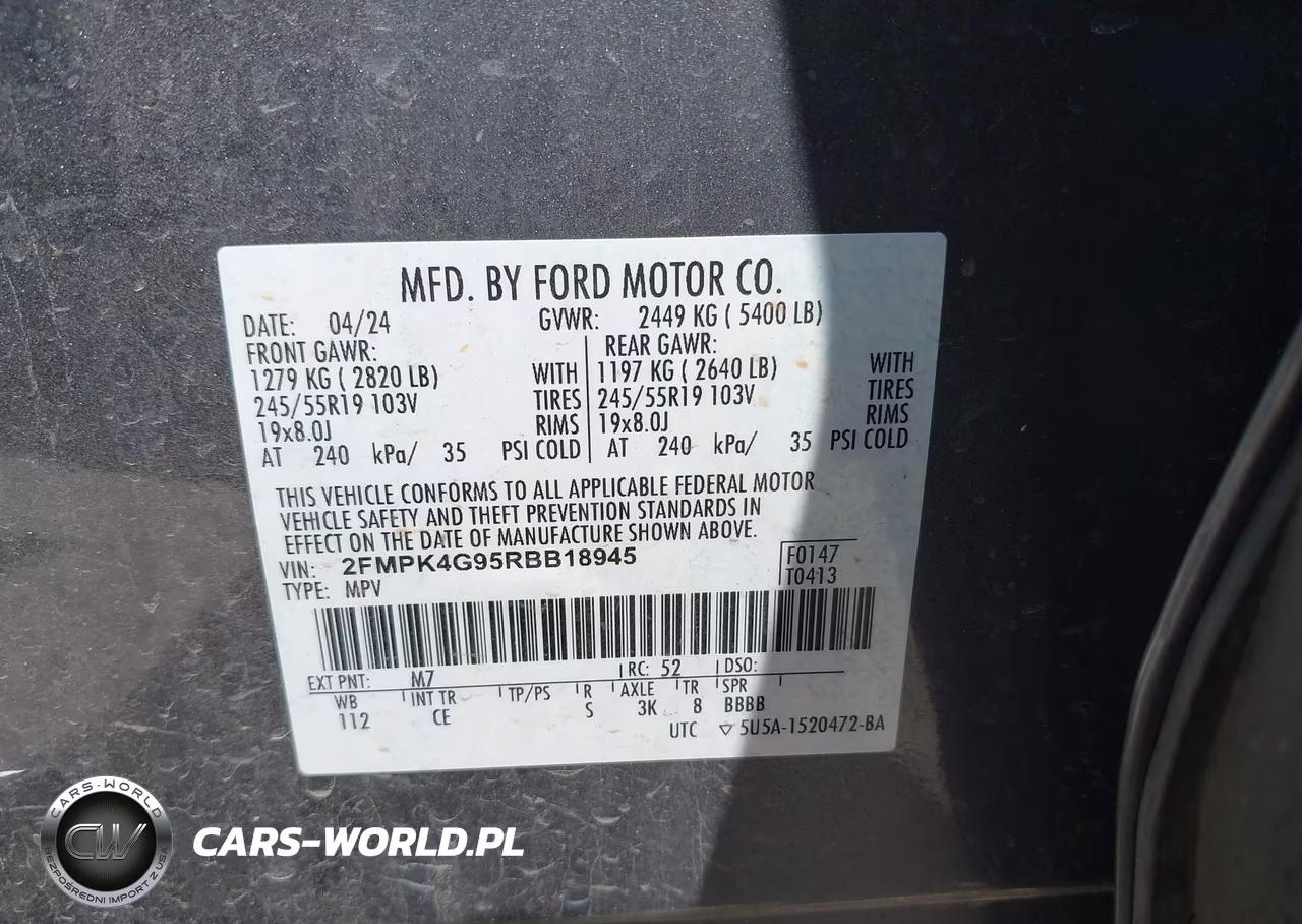 2024 Ford Edge Se VIN:2FMPK4G95RBB18945 - 9