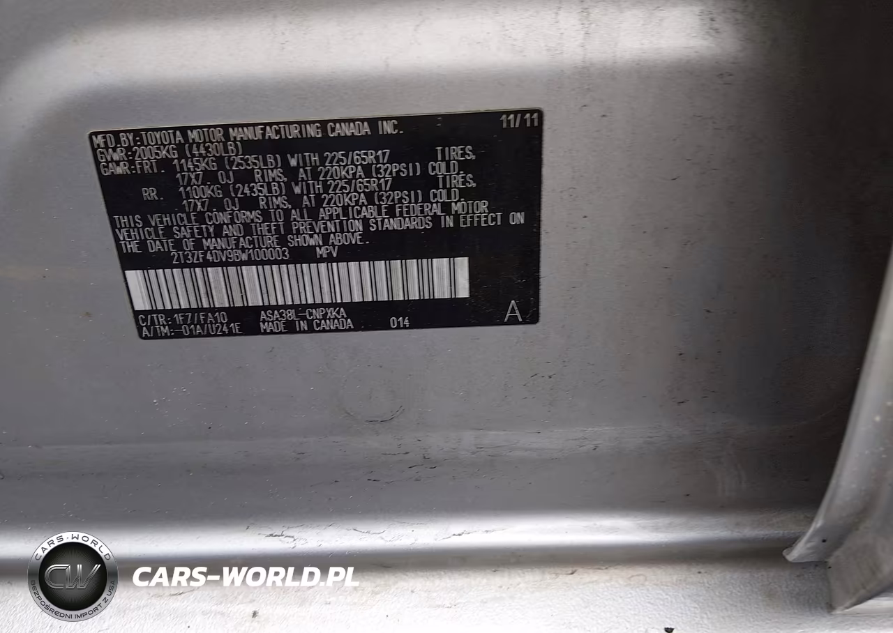 2011 Toyota Rav4 VIN:2T3ZF4DV9BW100003 - 9