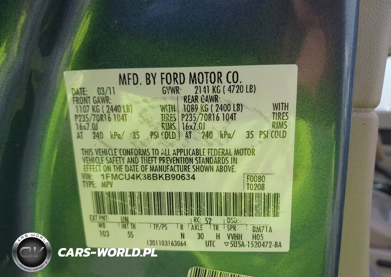 2011 Ford Escape Hybrid Limited VIN:1FMCU4K38BKB90634 - 9