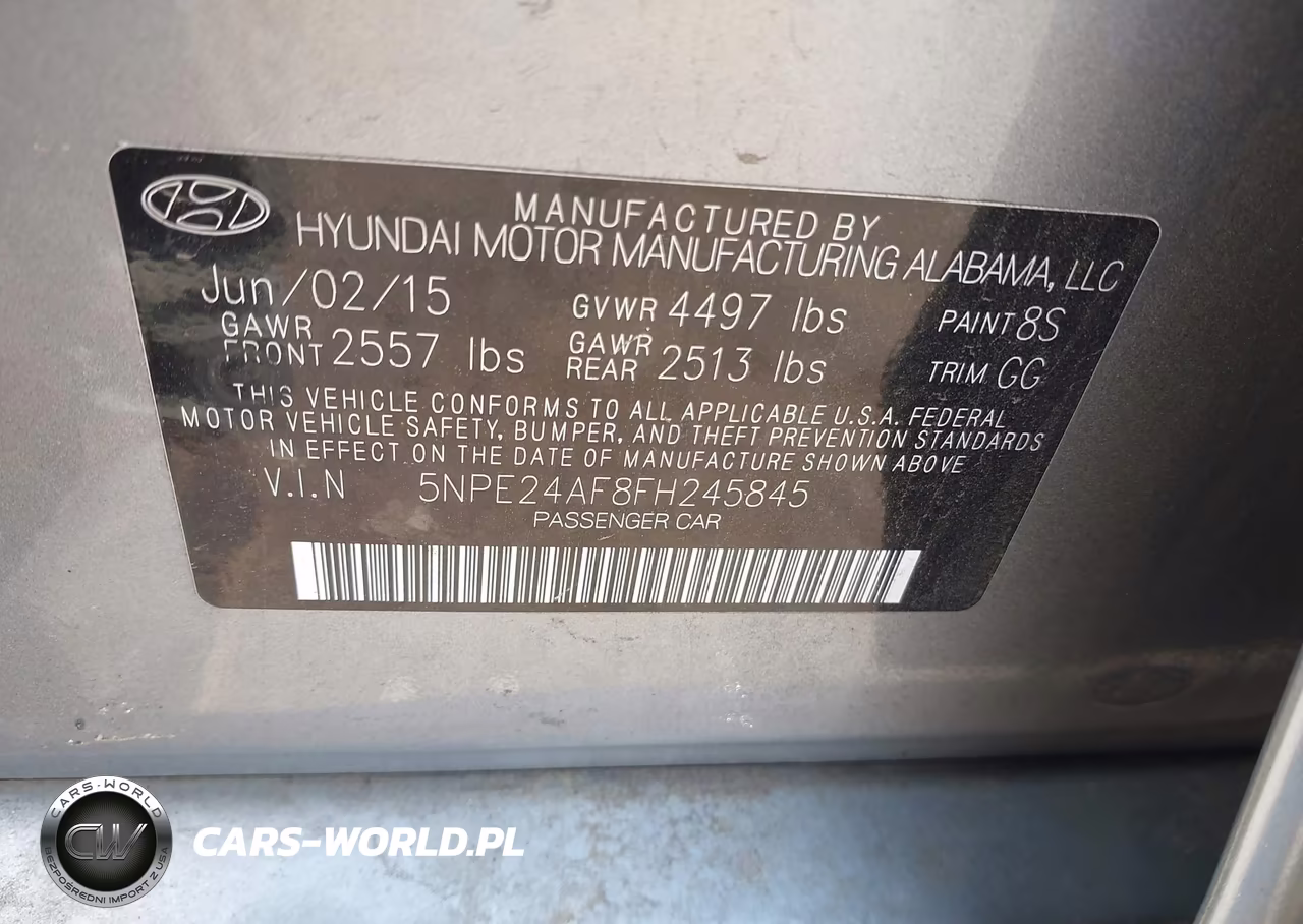 2015 Hyundai Sonata Se VIN:5NPE24AF8FH245845 - 9
