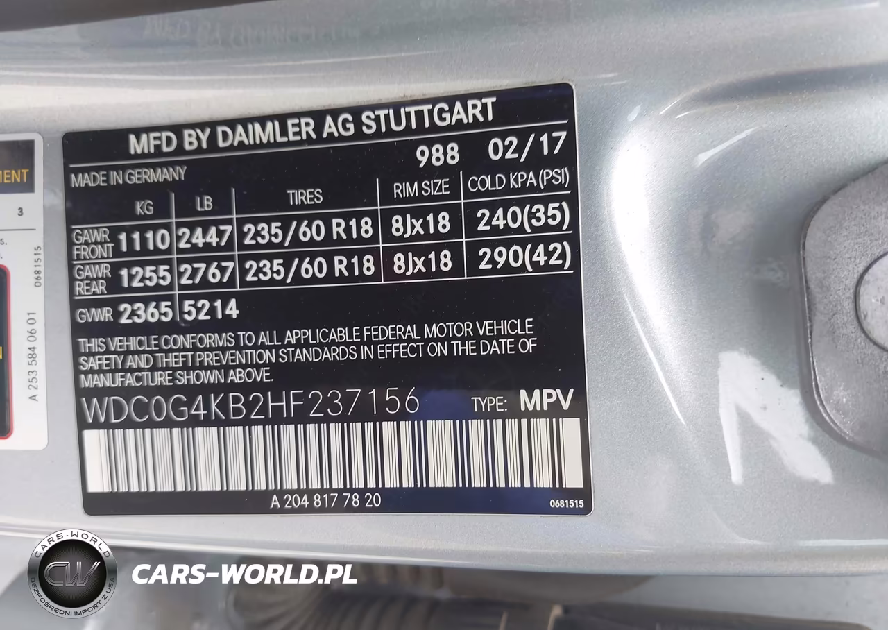 2017 Mercedes-Benz Glc 300 4Matic VIN:WDC0G4KB2HF237156 - 9