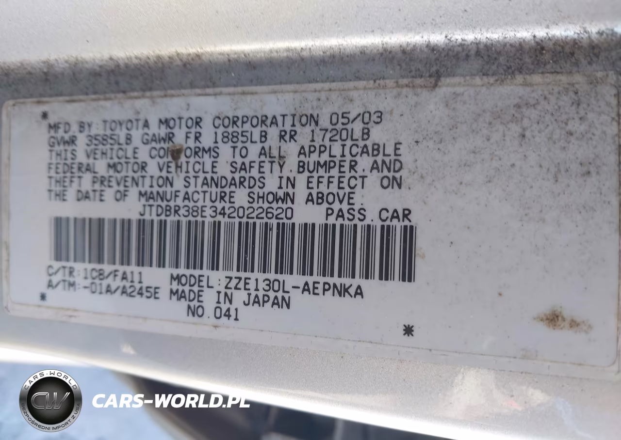 2004 Toyota Corolla Le VIN:JTDBR38E342022620 - 9