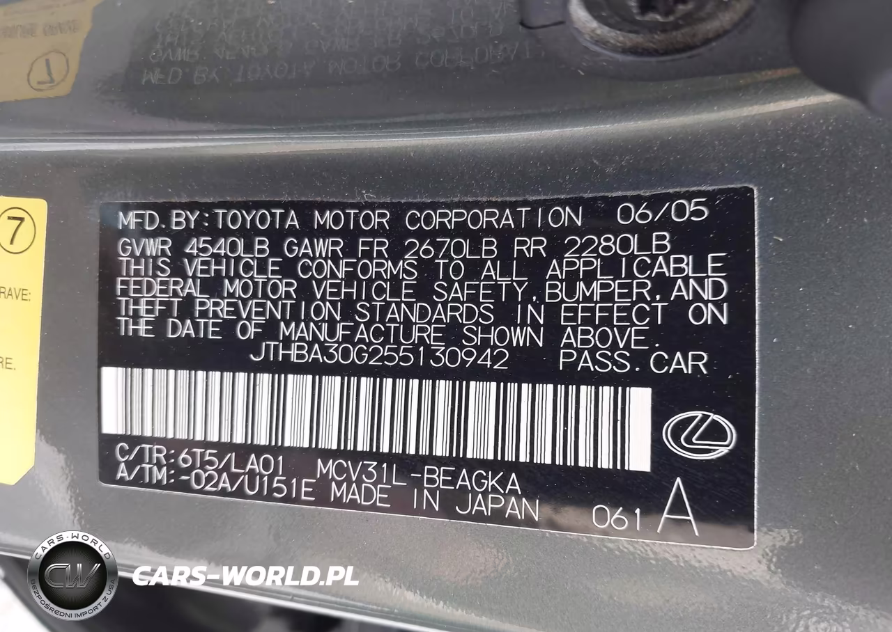 2005 Lexus Es 330 VIN:JTHBA30G255130942 - 9