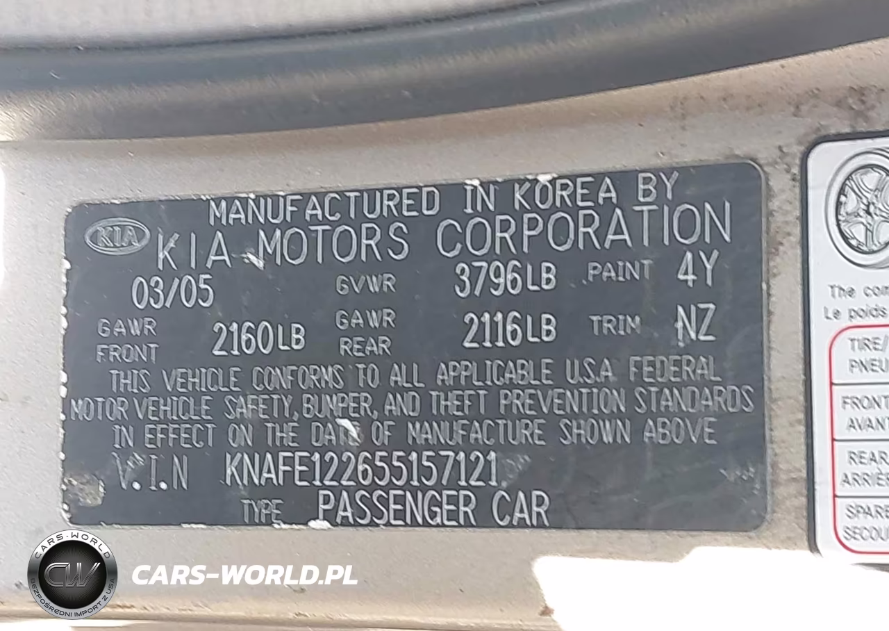 2005 Kia Spectra Ex-Lx-Sx VIN:KNAFE122655157121 - 9