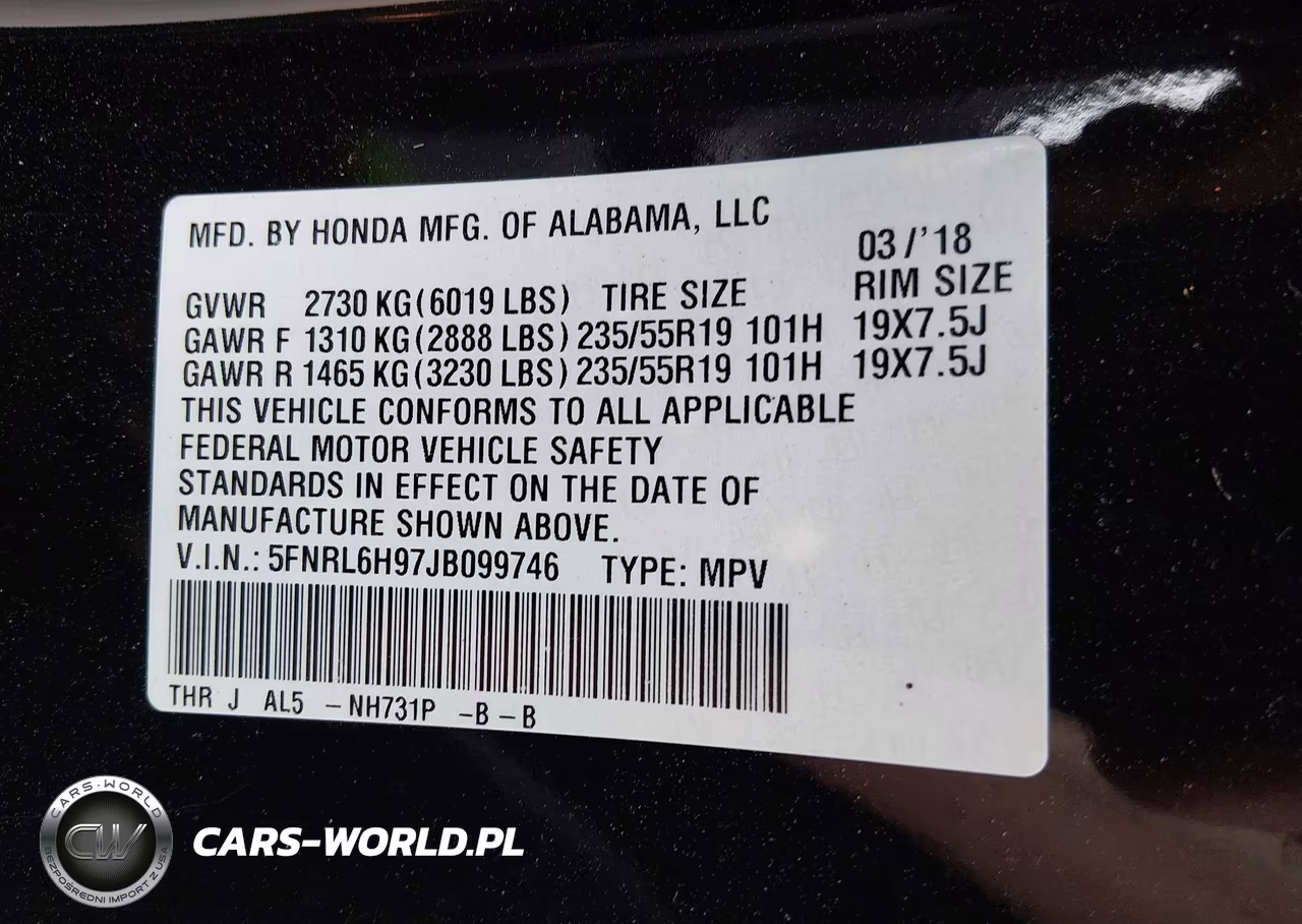 2018 Honda Odyssey Elite VIN:5FNRL6H97JB099746 - 9