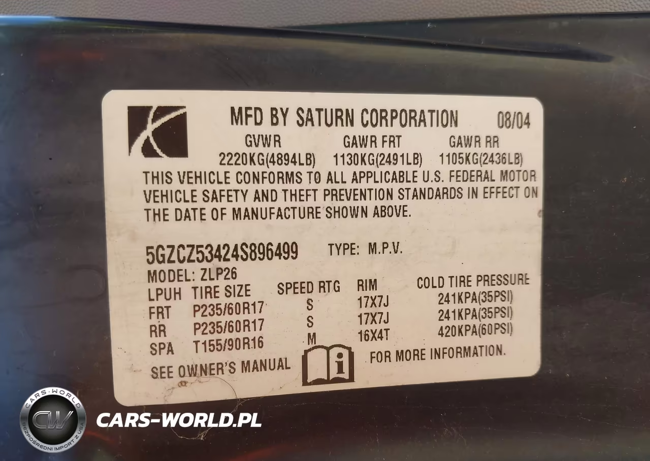 2004 Saturn Vue V6 VIN:5GZCZ53424S896499 - 9