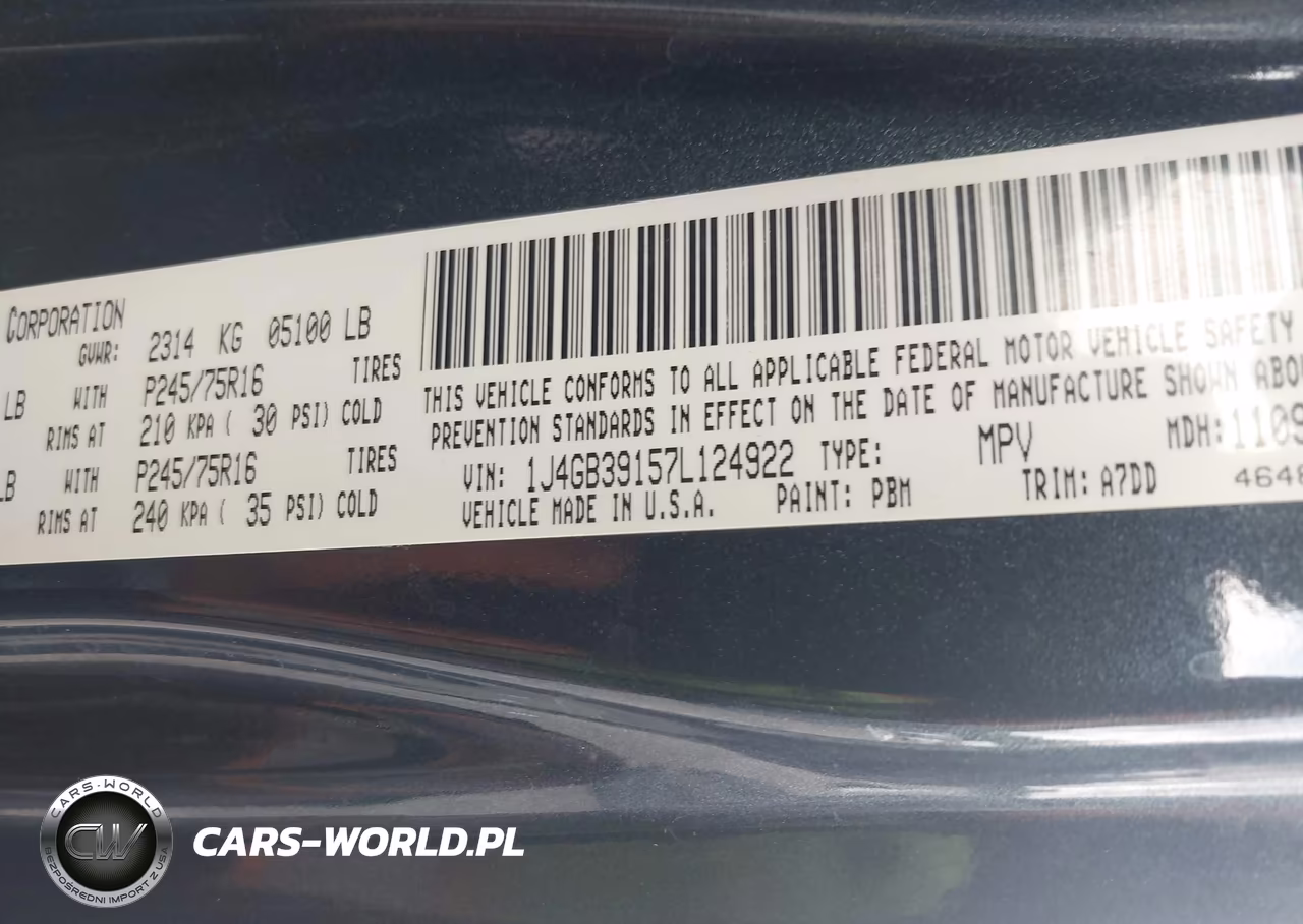 2007 Jeep Wrangler Unlimited X VIN:1J4GB39157L124922 - 9