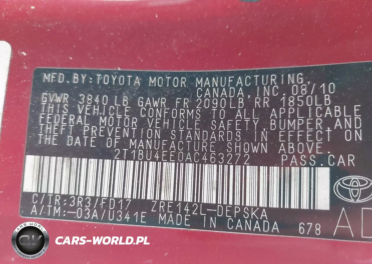2010 Toyota Corolla S VIN:2T1BU4EE0AC463272 - 9