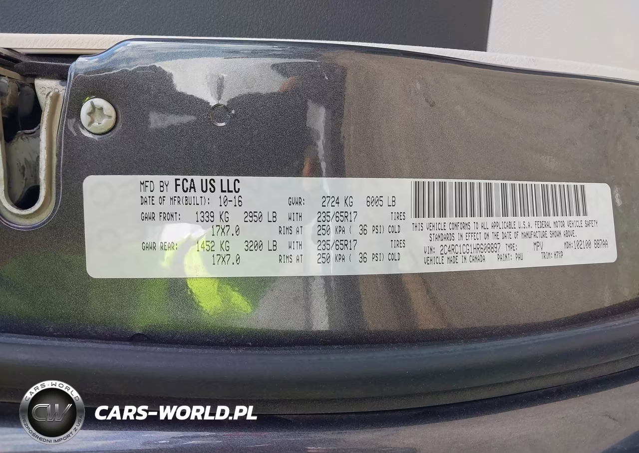 2017 Chrysler Pacifica Lx VIN:2C4RC1CG1HR608897 - 9