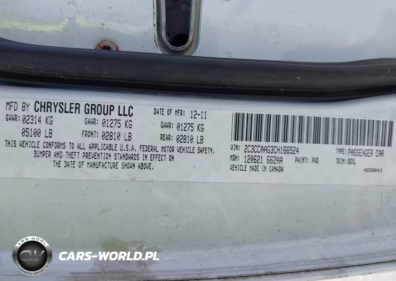 2012 Chrysler 300 VIN:2C3CCAAG3CH166524 - 9