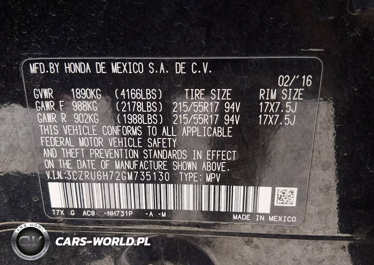 2016 Honda Hr-V Ex-L VIN:3CZRU6H72GM735130 - 9