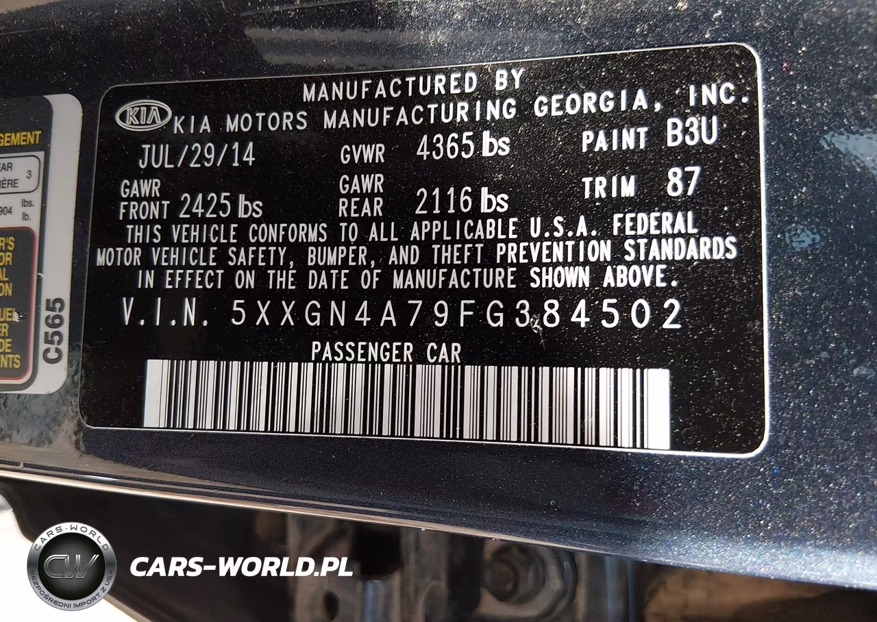 2015 Kia Optima Ex VIN:5XXGN4A79FG384502 - 9