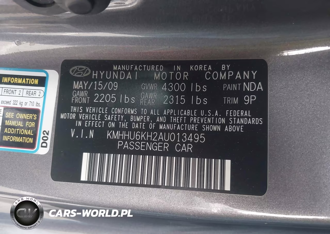 2010 Hyundai Genesis 3.8 VIN:KMHHU6KH2AU013495 - 9
