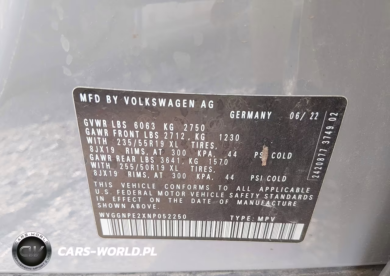 2022 Volkswagen Id.4 Awd Pro S VIN:WVGGNPE2XNP052250 - 9