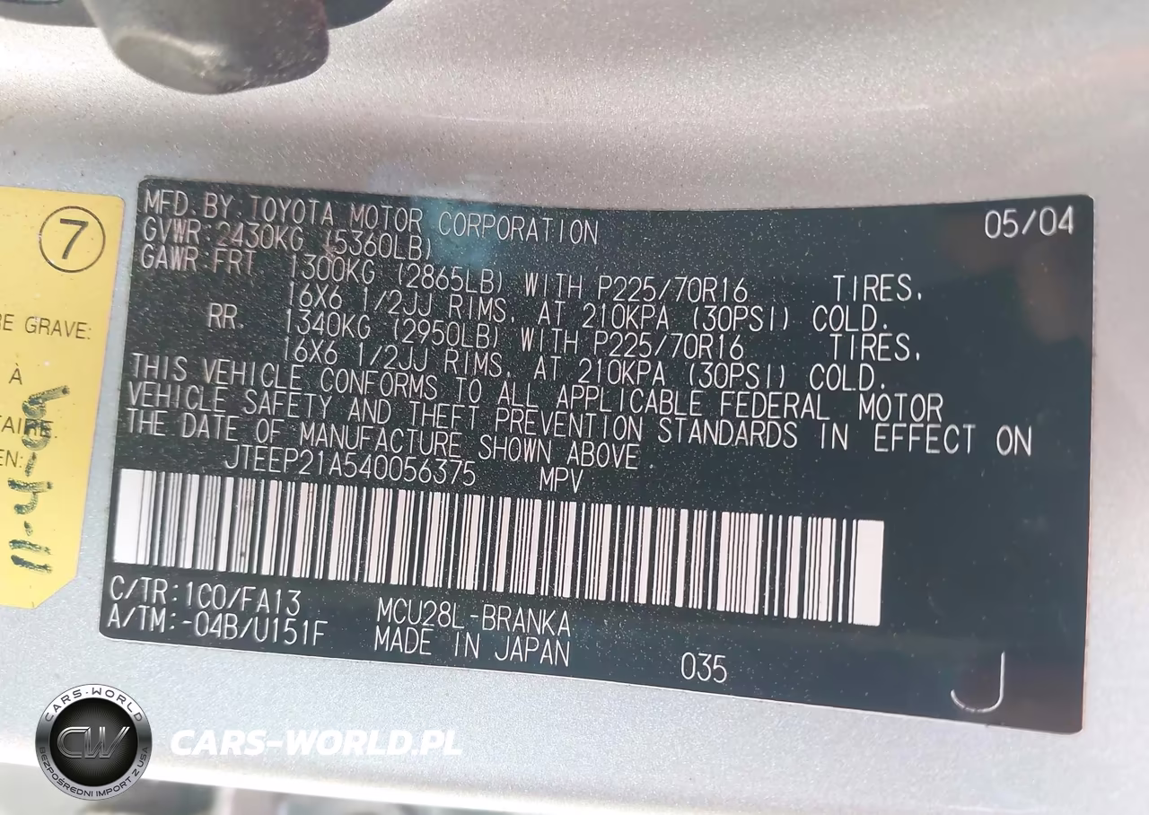 2004 Toyota Highlander V6 VIN:JTEEP21A540056375 - 9