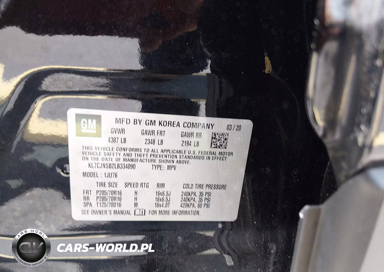 2020 Chevrolet Trax Awd Ls VIN:KL7CJNSB2LB334090 - 9
