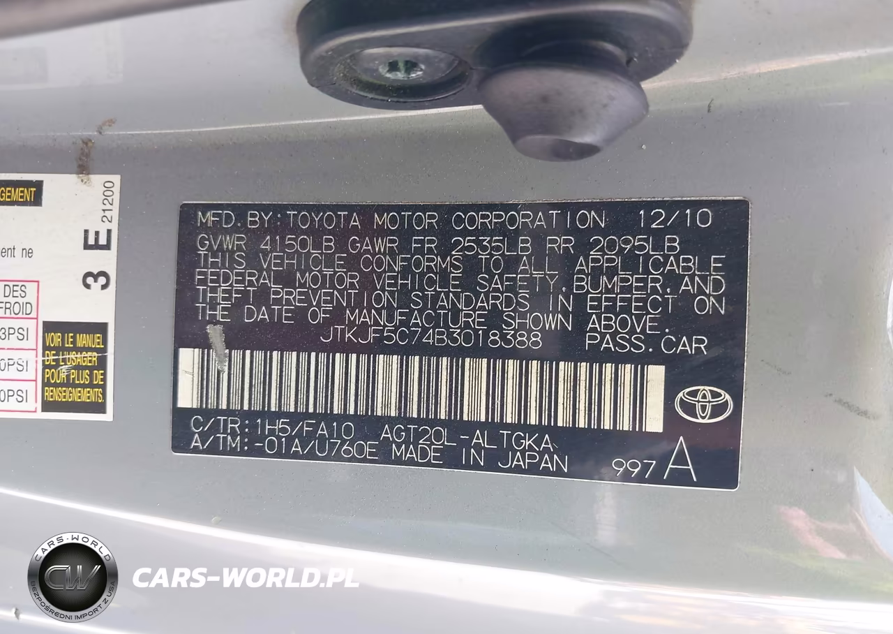 2011 Scion Tc VIN:JTKJF5C74B3018388 - 9