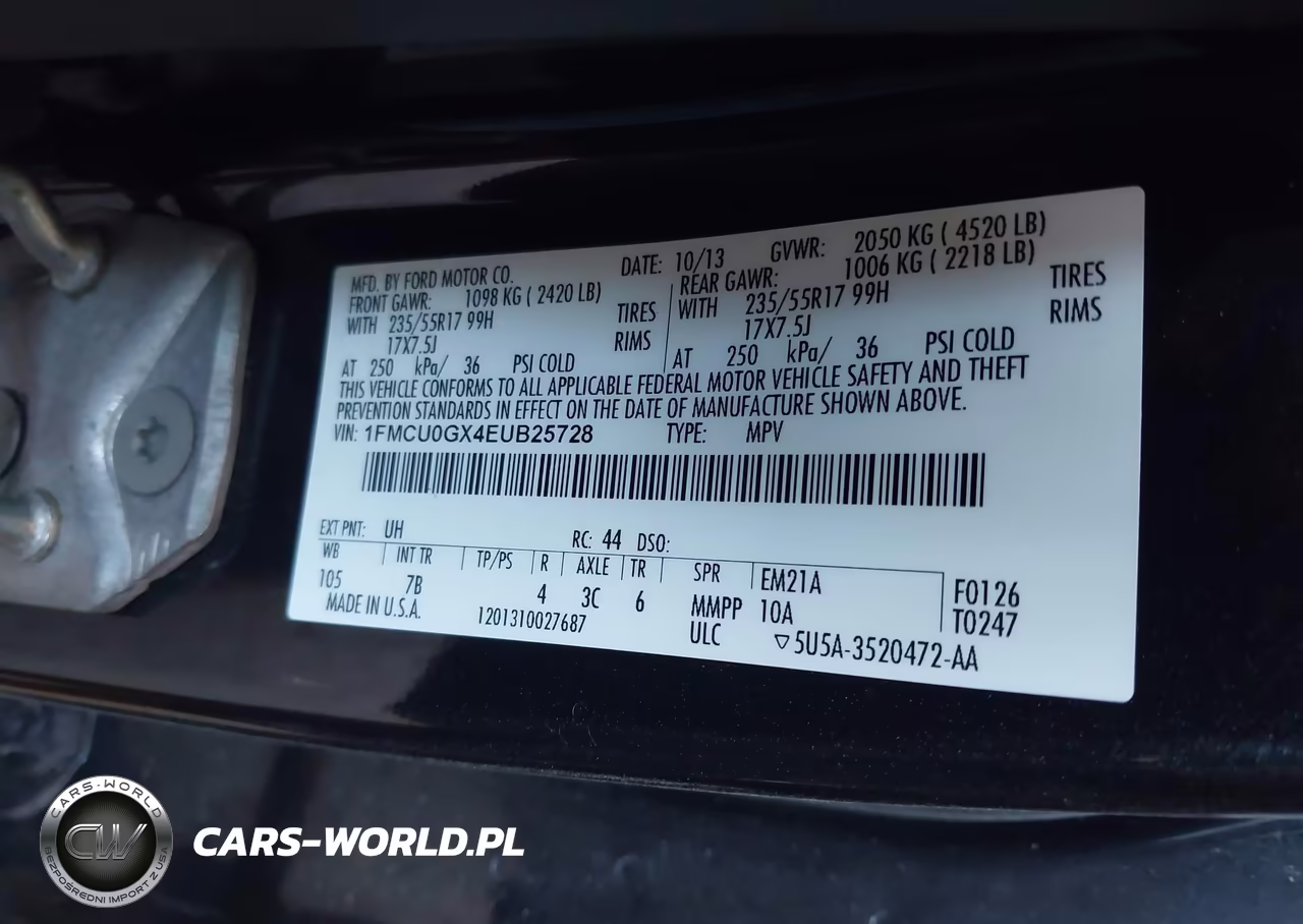 2014 Ford Escape Se VIN:1FMCU0GX4EUB25728 - 9