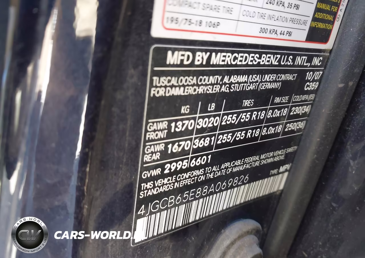 2008 Mercedes-Benz R-Class 3.5L VIN:4JGCB65E88A069826 - 9