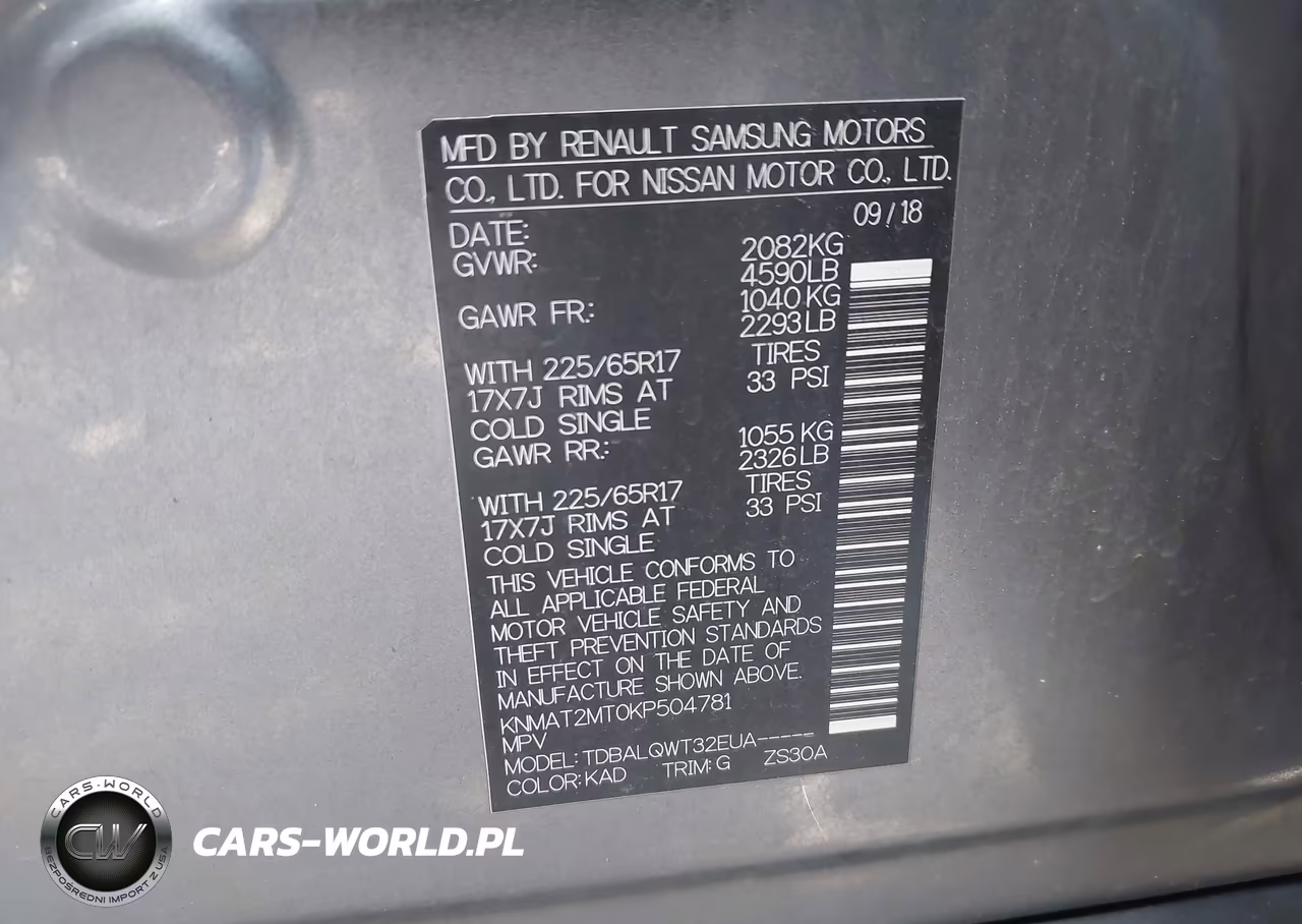 2019 Nissan Rogue Sv VIN:KNMAT2MT0KP504781 - 9