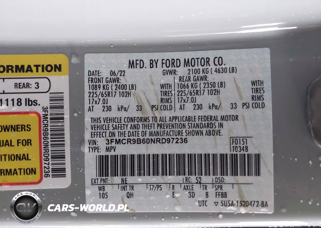 2022 Ford Bronco Sport Big Bend VIN:3FMCR9B60NRD97236 - 9