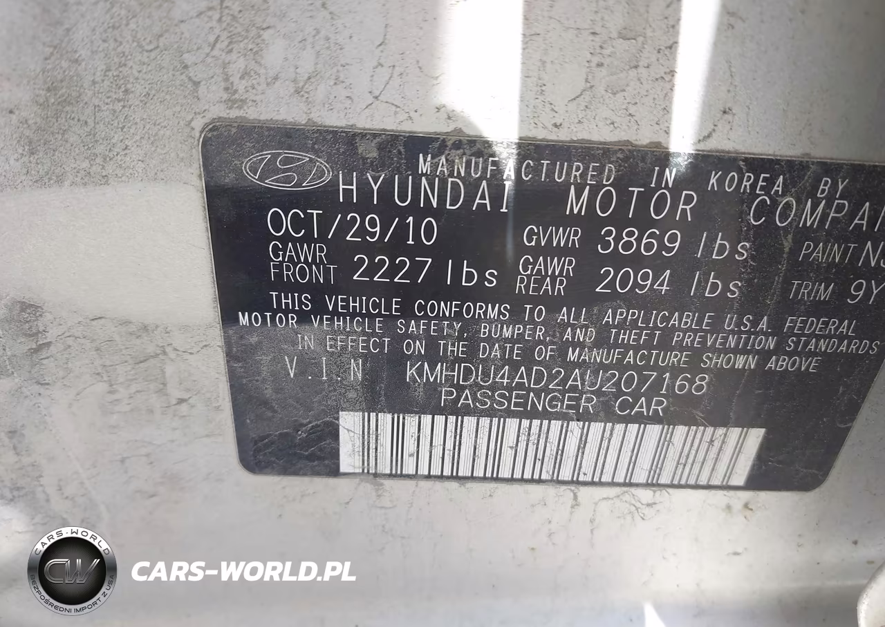 2010 Hyundai Elantra Se VIN:KMHDU4AD2AU207168 - 9