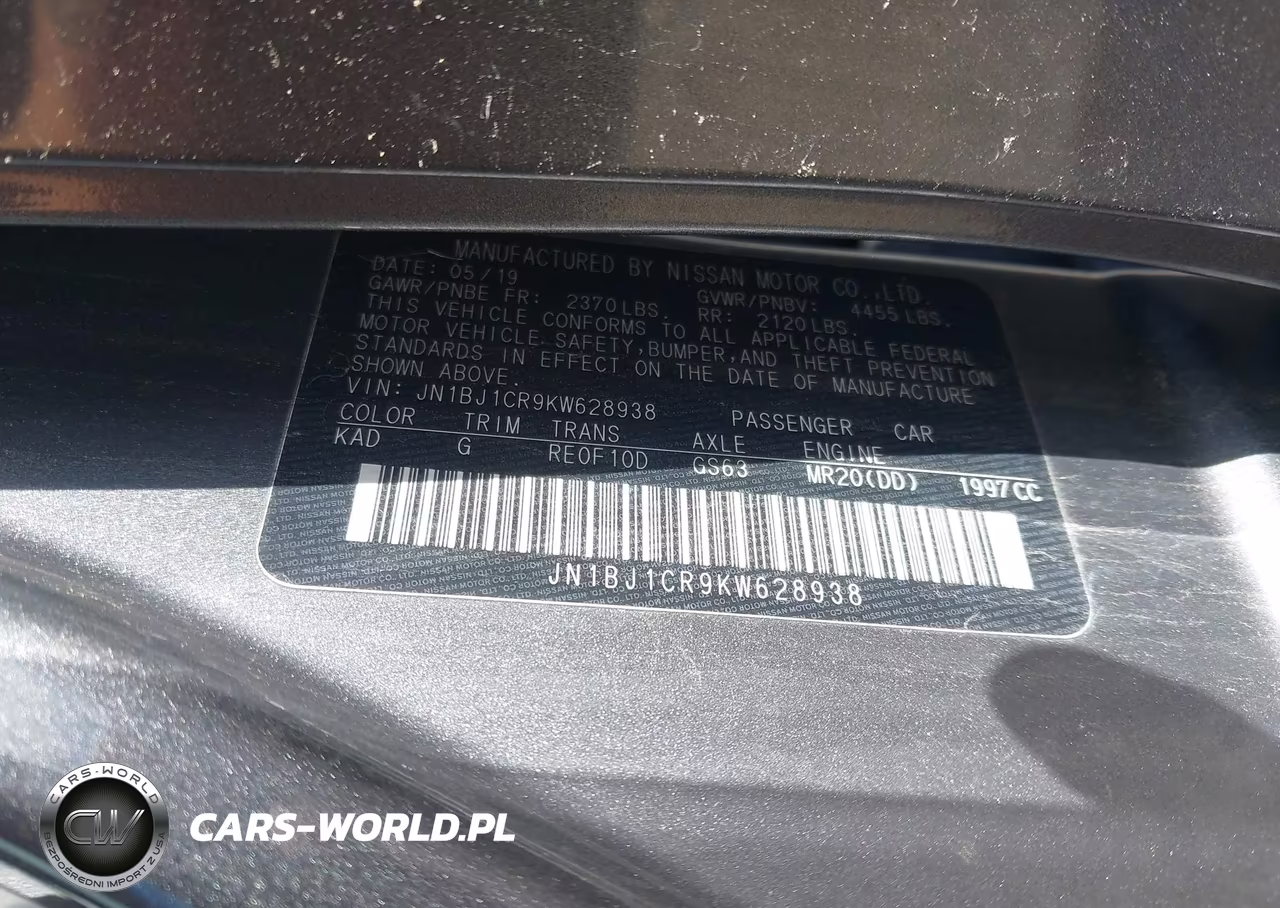 2019 Nissan Rogue Sport S VIN:JN1BJ1CR9KW628938 - 9