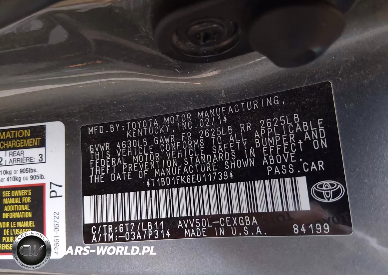 2014 Toyota Camry Hybrid Xle VIN:4T1BD1FK6EU117394 - 9