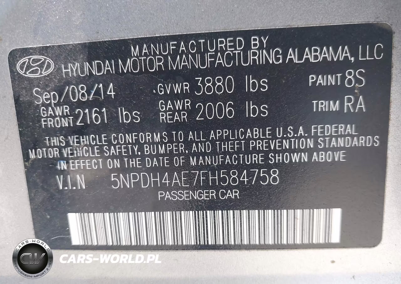 2015 Hyundai Elantra Se VIN:5NPDH4AE7FH584758 - 9