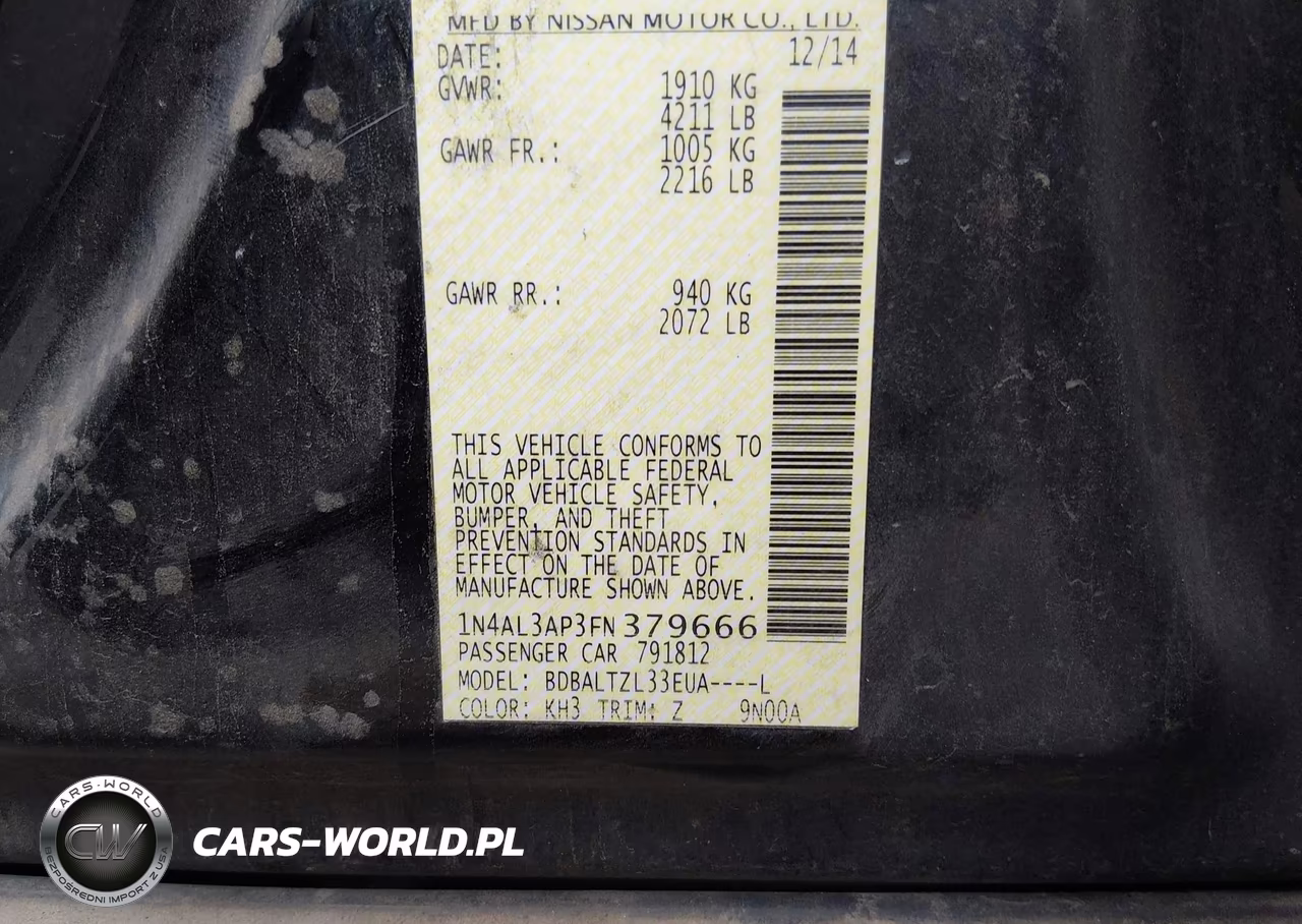 2015 Nissan Altima VIN:1N4AL3AP3FN379666 - 7
