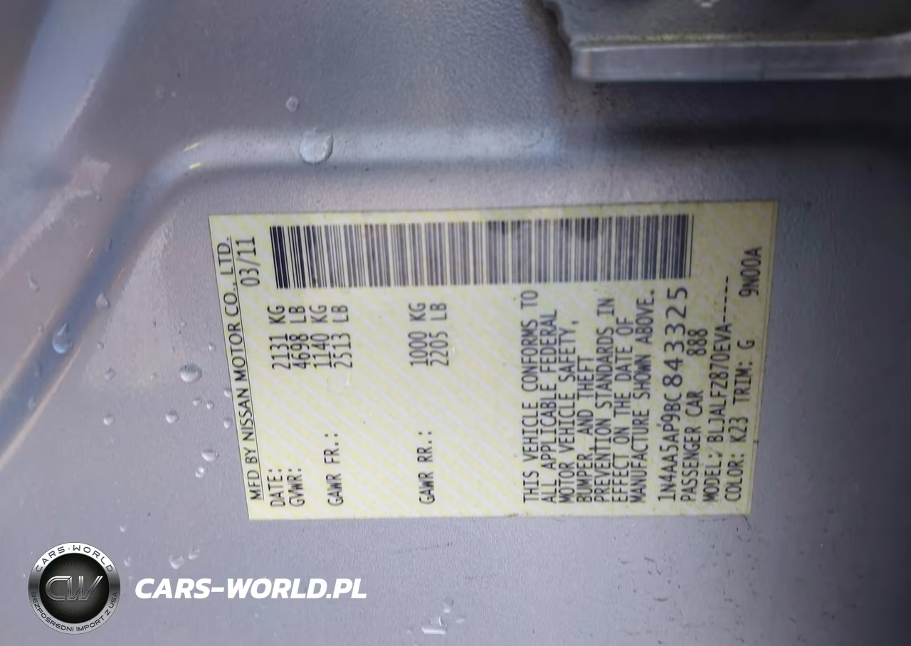 2011 Nissan Maxima 3.5 Sv VIN:1N4AA5AP9BC843325 - 9