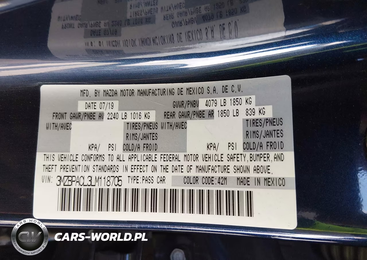 2020 Mazda Mazda3 Select Package VIN:3MZBPACL3LM118705 - 9